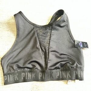 PINK Victoria's Secret Black Lace Sports Bra